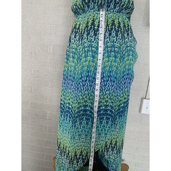 Laundry by Shelli Segal NWT $168 Diva Blue Strappy Dress Size 4 Hi-Lo Wrap Flowy - Picture 7 of 12